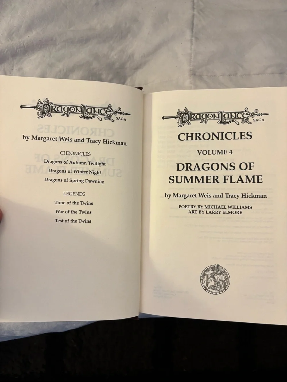 Dragonlance Dragons of Summer Flame Hardcover original dust jacket First edition